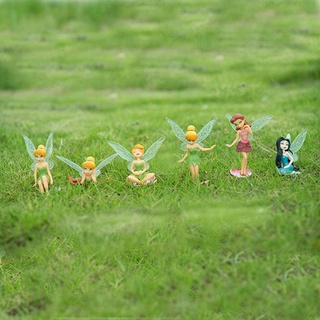6 Pçs / Kit Tinkerbell Tinker Bell Fada Pvc Figura De Ação Brinquedos