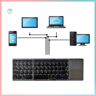 prometion mini teclado de ratón táctil plegable tres veces teclado inalámbrico con touchpad para laptops tablet pc teléfonos móviles