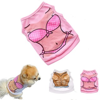 Pet dog Bikini Muscle Print ropa Chaleco transpirable (1)