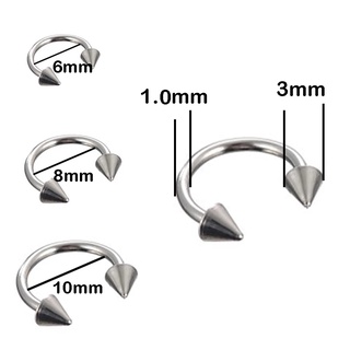 1 Pc Pack Fashion Stainless Steel Horseshoe Fake Nose Ring / Cone Spike C Clip For Women Men (9)