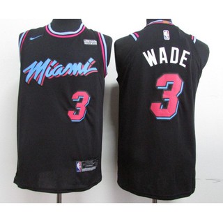 NBA Jersey Miami Heat No.3 Wade Wade Jersey deportes Jersey City edition negro