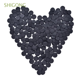 Shigong 4 tamaños negro hebilla pieza trasera adornos negro botón botón accesorios zapato Charm DIY para niños hebillas ligeras