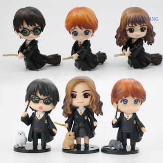 6 Unids/Set Anime Figurine Delicado Craft Seis Estilos Alta Simulada Harry Potters Hermione Personaje Figura Para Decoración