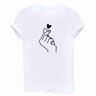 ZW nueva llegada de las mujeres camiseta gráfica amor mano divertido verano Tops camiseta Femme Hipster camiseta (3)