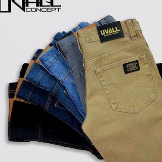 11.11 precios al por mayor (precio Especial) hombres Regular Uvall modelo estándar Jeans - marrón crema azul