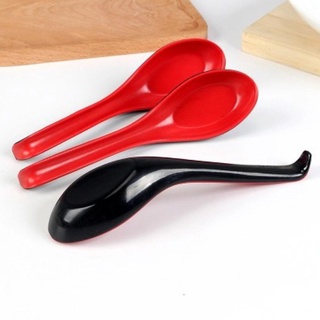 1 cuchara roja y negra, melamina fácil de usar, cuchara negra roja de dos colores, dos colores y a1m7