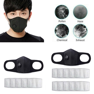 Mask Black Foldable Washable Muffle Breather Valve Reusable Breathable (7)