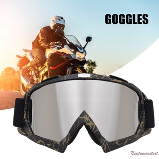 Gafas de motocicleta a prueba de viento protección solar gafas de Motocross Flexible amplia visualización de la lente de equitación con espuma gruesa suave