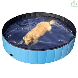 [topb] plegable pvc perro gato piscina mascota piscina perro piscina bañera niños piscina, estanque de agua piscina para perros gatos y niños en verano, 80 x 20 cm