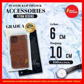 Clip de plástico ZIPLOCK bolsas de embalaje DELKOCHOICE Accessories PREMIUM - negro transparente 6 X 10 cm por paquete