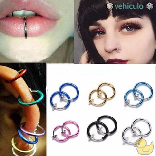 vehiculo 2 piezas de moda aro nasal falso labio anillo nariz anillo clip en no piercing goth punk estilo cuerpo joyería unisex oreja clip