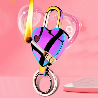gdbntyu portátil en forma de corazón diseño de Metal permanente llavero encendedor suministros de regalo
