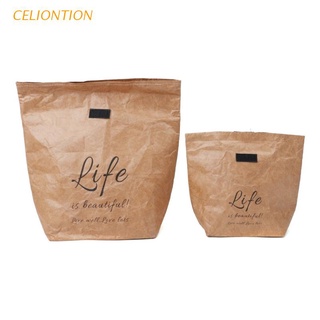 CELION Kraft papel Snack bolsas de almuerzo reutilizables aislados térmicos bolsa de comestibles (1)
