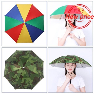 1pcs sombrero de gran tamaño paraguas sombrero sombrero paraguas sombrero paraguas montado en la cabeza paraguas de pesca al aire libre z1z1