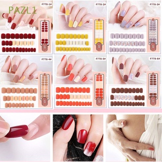 PAZL1 DIY Fake Nails Self-adhesive Stickers Manicure Full Cover Detachable Beauty Tool Ballerina Matte Acrylic