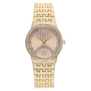 [-FENGSIR-] Temperament Fashion Steel Belt Ladies Diamond Men and Women Gift Quartz Watch