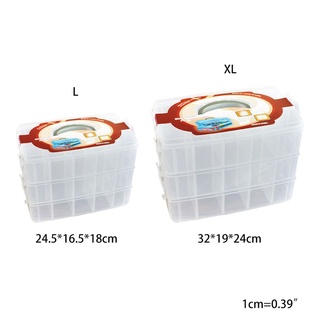 brroa desmontable 3 capas de plástico transparente contenedor caja de almacenamiento organizador caso portátil (2)