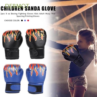 dermot - guantes profesionales de llama para niños, guantes de boxeo, guantes de boxeo, malla sanda, cuero de la pu, para niños, transpirable, multicolor