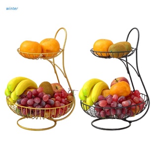 invierno 2 niveles cesta de frutas tazón de frutas organizador de verduras para cocina snack almacenamiento
