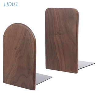 Lidu1 - organizador de madera de nogal para escritorio, oficina, hogar, libros, extremos, soporte, estante