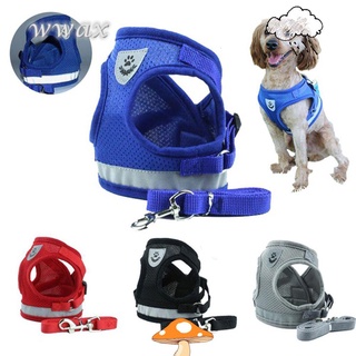 Wwax chaleco De malla suave transpirable reflejante para cachorros/senderismo/cuerda De tracción para mascotas/Multicolor