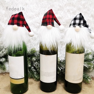 6 pzas funda de botella de vino de santa claus para colgar en árbol de navidad