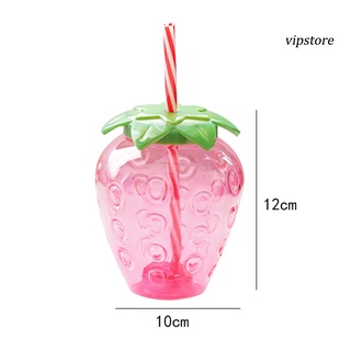 [VIP] taza de agua en forma de fresa multifuncional PP leche jugo de fruta botella para el hogar (5)