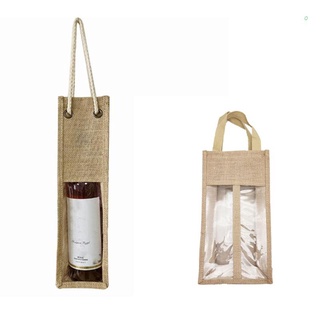 pla yute portavinos reutilizables arpilleras bolsas transparentes ventana con asas bolsa de regalo