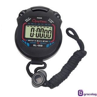 LCD Digital profesional cronógrafo temporizador contador cronómetro reloj cronómetro con cuerda de mano pantalla grande
