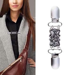 afarmland 4 unids/set moda mujeres suéter clips aleación incrustaciones de diamantes de imitación cárdigan enlace hebilla collar clip (5)