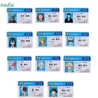 NADIA Kids Toys My Hero Academia Collection Card School Food Card Allmight Midoriya Student ID Card Fans Cosplay Toys Anime Peripheral Katsuki PVC Fans Collection Bakugou Teacher Cards (1)