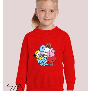 Bts BT21 niños sudadera con capucha suéteres lindo fresco K-POP niños suéteres