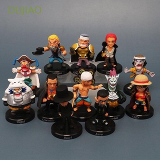 dujiao 12 unids/set luffy figuras de acción lucci muñeca adornos figura modelo anime shanks cocodrilo regalos coleccionables modelo muñeca juguetes figuras de juguete