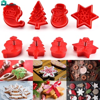 4 Moldes De Navidad Para Galletas , 3D , Cortador De Molde Para Hornear , Cortadores Sugarcraft , Chocolate De Decoración De Tartas , Herramientas De Hogar