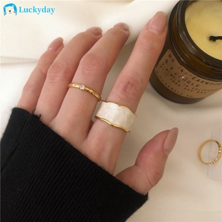 S925 plata Retro anillo de moda coreano llanta dorada apertura anillo ajustable mujeres joyería regalo