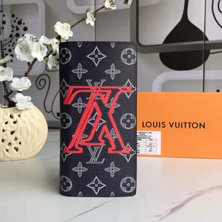 100% original auténtica Louis Vuitton LV billetera M62893 nueva billetera larga de cuero para hombre con caja