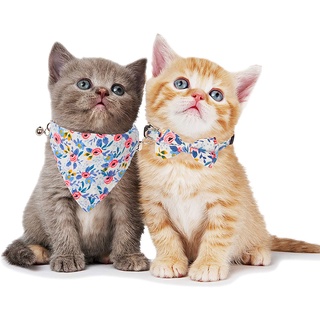 collar De Gato Desmontable Con Lazo Diadema , Gatito Precioso Patrón De Flores Arco Cuello , Adecuado Para Gatos Y Perros LAS
