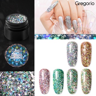 GREGO Glitter lentejuelas remojar UV LED esmalte de uñas de secado rápido barniz duradero