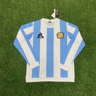 (fifa jersey) argentina 1986 copa del mundo de casa de manga larga jersey maradona retro clásico conmemorativo fútbol uniforme té