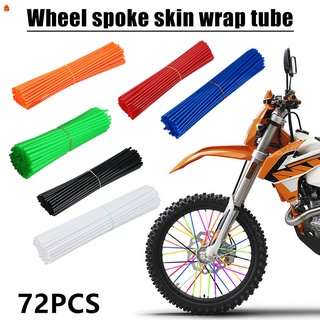 72 Pcs Spokes Skins Wrap Tubes Decor Protect for Motorcycle Dirt Bike Wheel Rims Cover