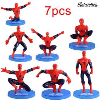 ANTA 7 unids/Set Super Heroes Spiderman muñecas figura de acción estatua mesa decoración de tartas
