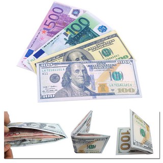 Impresión De Dinero Patrón Cartera Para Hombre Mujeres Unisex Libra Dólar Euro Chic Billetes Monedero