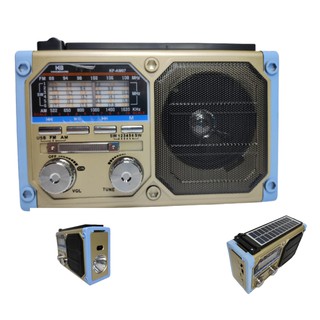 Radio Bocina Retro Am Fm Bluetooth Usb + Lampara + Solar