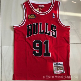 jersey Bordado Completo NBA Chicago Bulls no . 91 Dennis Rodman Baloncesto Chaleco