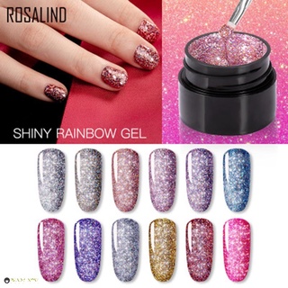 Sparkling Rainbow Gel Nail Polish Soak off UV LED Glitter Manicure Nail Art Gel
