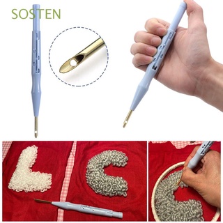SOSTEN Plastic Knitting Needles Tool Magic Threader Needles Embroidery Needle Pen Punch DIY Sewing Accessories Adjustable Weaving Tool
