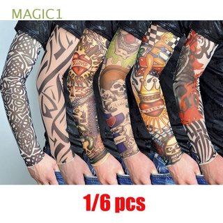 MAGIC1 1/6PCS Caliente de la venta Tatuaje de brazos Unisex ARM warmer Mangas largas Protección solar Cráneo falso Elastico Deporte Ciclismo