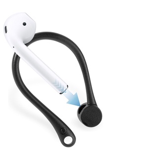 1 par de auriculares Bluetooth con correa antipérdida de silicona con clip de gancho y bucle. (8)