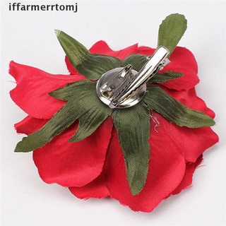 [iffarm] Beautiful Big Blooming Rose Flower Wedding Bridal Hair Clip headpiece Brooch Pin .