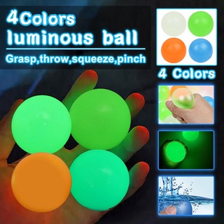 Bola de pared luminosa de 4,5 cm, bola de descompresión, bola de calabaza, succión, descompresión, juguete pegajoso, pelota de captura, bola de tiro, juguetes para niños